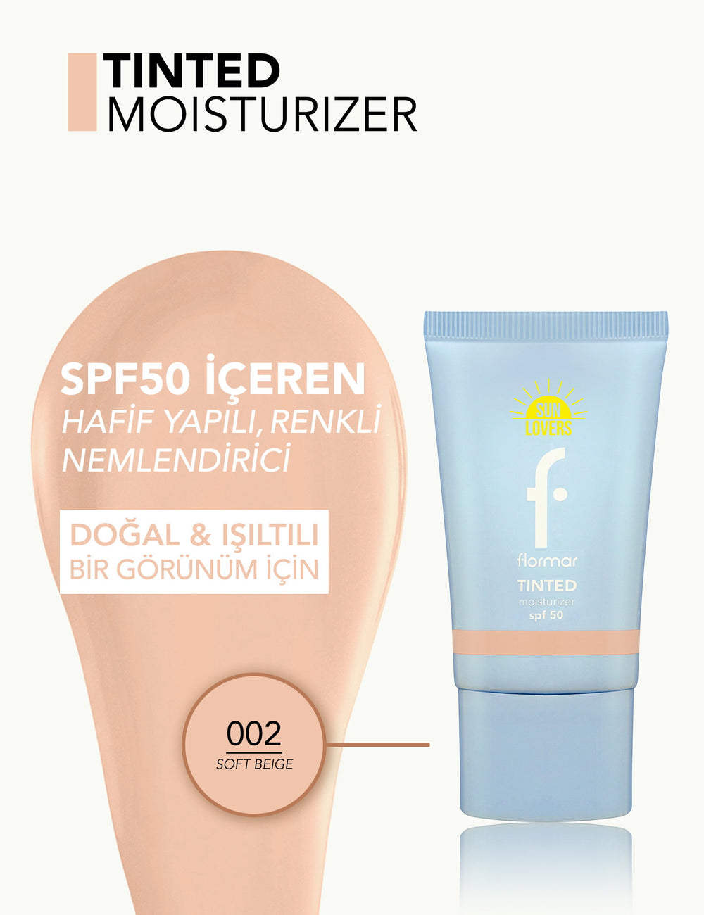 Flormar Sun Lovers Tinted Moisturizing Sunscreen SPF50 40ml
