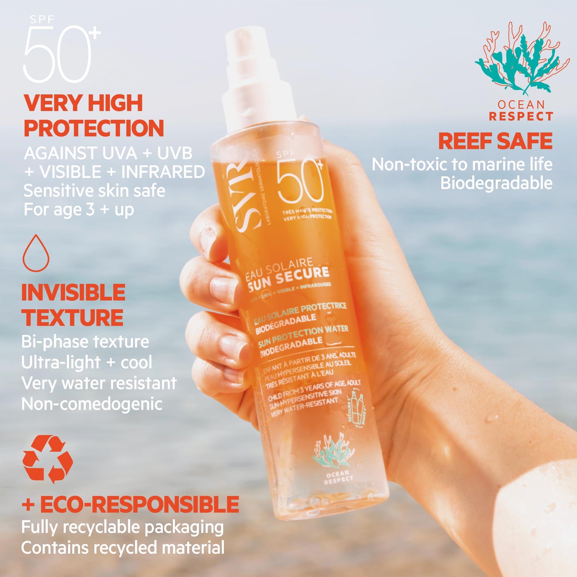 SVR Sun Secure Sunscreen Water SPF50+ 200ml