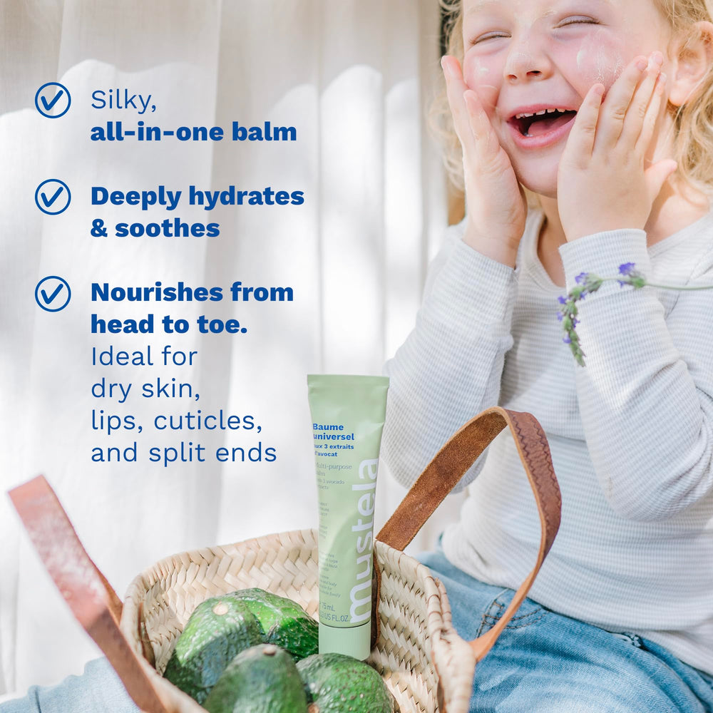 Mustela Multi-Purpose Avocado Balm - Nourishing Skincare for the Whole Family, Natural Dry Skin Relief