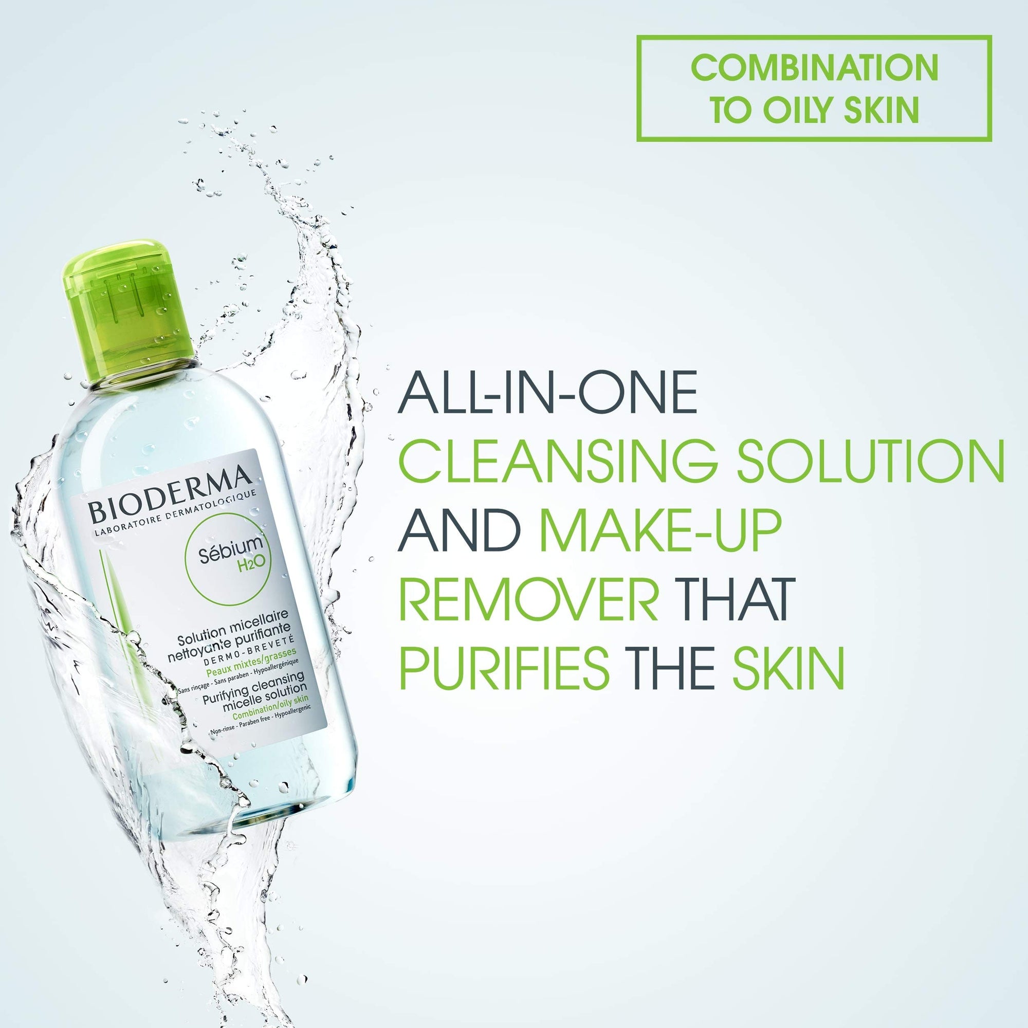 Bioderma Sebium Skincare Set for Oily Skin - Gentle Cleansing &amp; Non-Comedogenic - Sebium H2O &amp; Foaming Gel