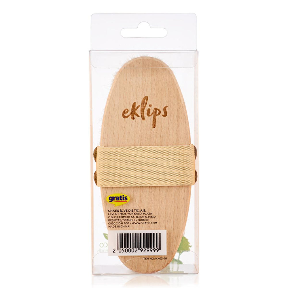 Eklips Eco Natural Bristle Body Brush for Dry Brushing & Cellulite Reduction - Gentle Exfoliating Brush for Smooth - view 3