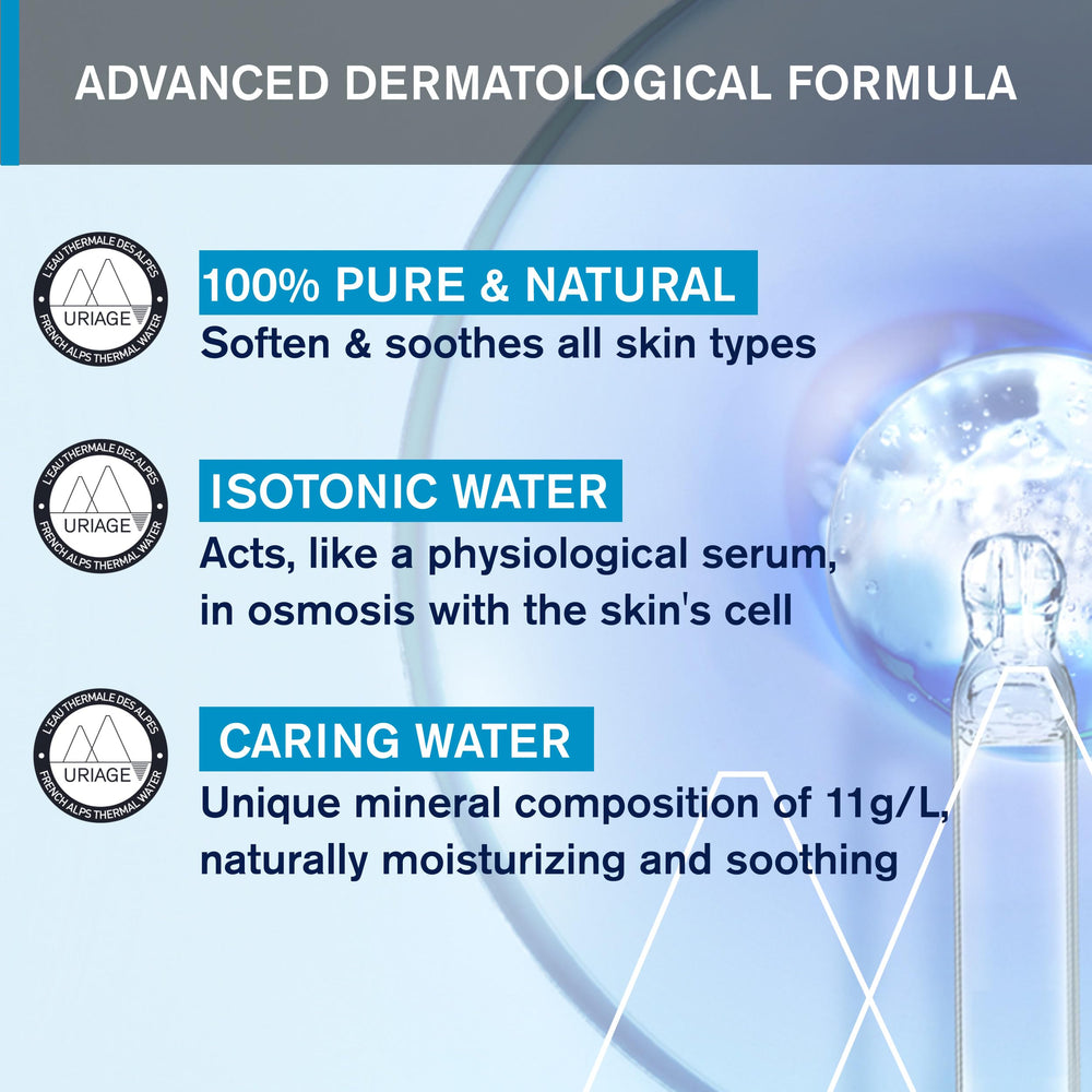 Uriage Eau Thermale Thermal Spring Water Spray - Natural Hydrating Skincare for Sensitive Skin, 5.07 fl oz