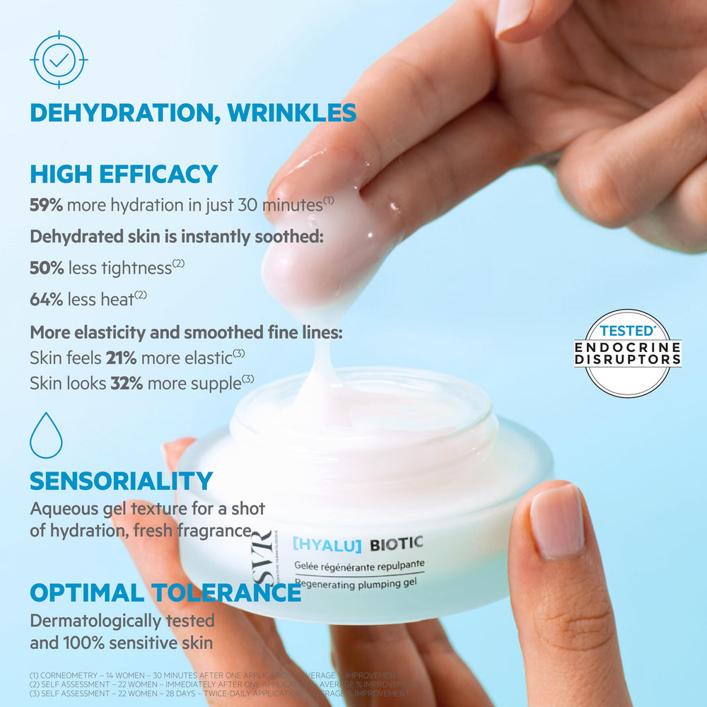 SVR Hyalu Biotic Regenerating Plumping Anti-aging Face Cream/Gel - Sensitive Skin Friendly, Hydrating, Vitamin C Enriche