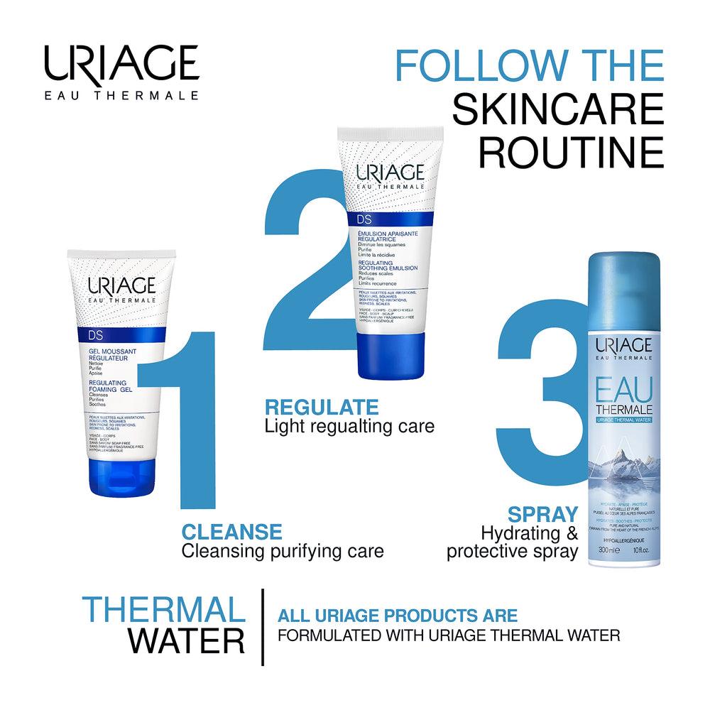 Uriage D.S. Cleansing Gel - Gentle, Fragrance-Free Cleanser for Sensitive Skin - 5.07 fl oz