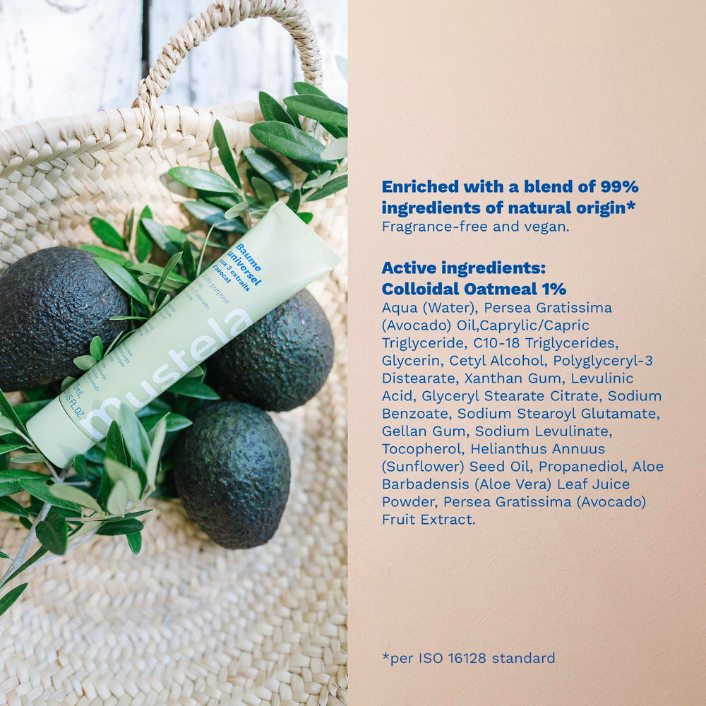 Mustela Multi-Purpose Avocado Balm - Nourishing Skincare for the Whole Family, Natural Dry Skin Relief
