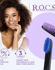 R.O.C.S. Black Edition Toothbrush - Elegant Design | Medium Hardness