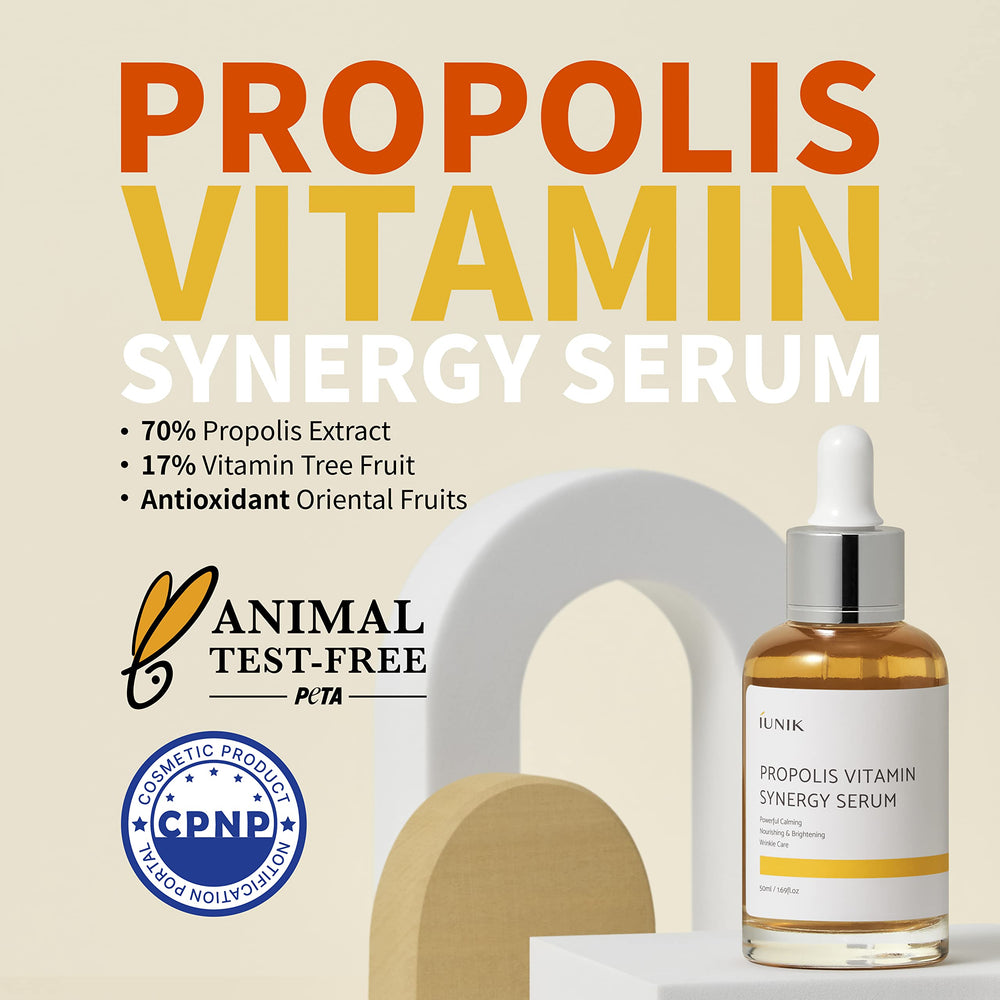 Iunik Propolis Vitamin Synergy Serum - Natural Age-Defying Skincare for Sensitive Skin