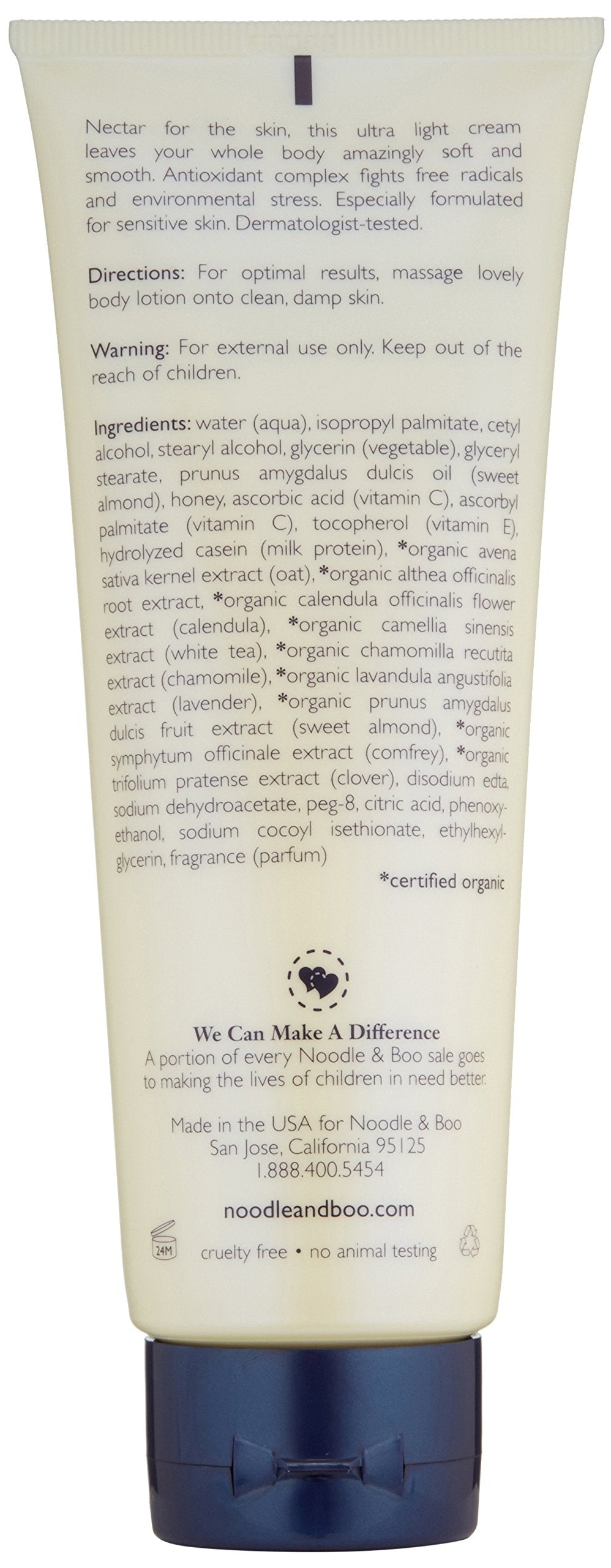 Noodle &amp; Boo Nectar Lovely Body Lotion - Organic, Moisturizing &amp; Nourishing for Sensitive Skin
