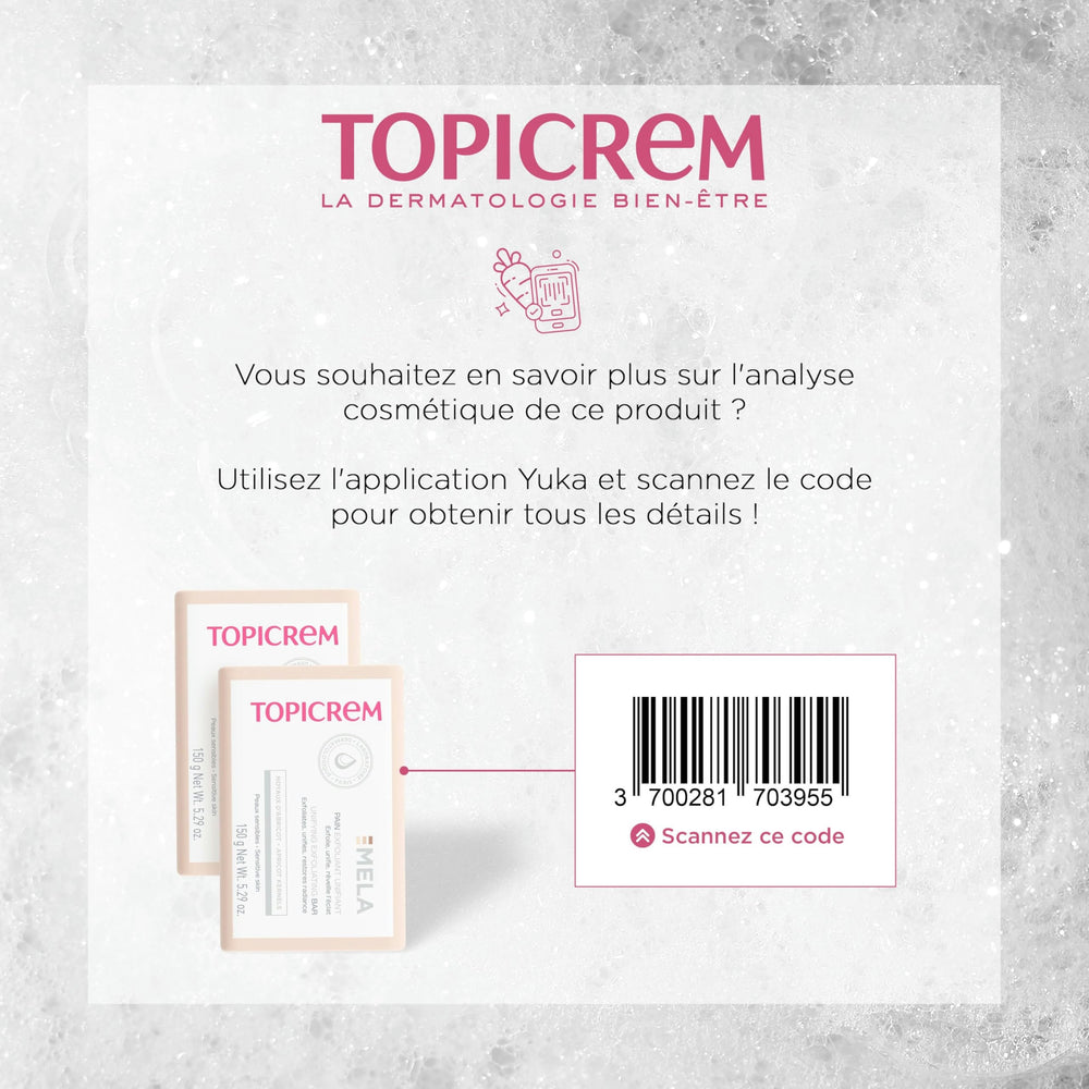 Topicrem Exfoliating Soap Bar for Sensitive Skin - Gentle Exfoliation & Natural Ingredients