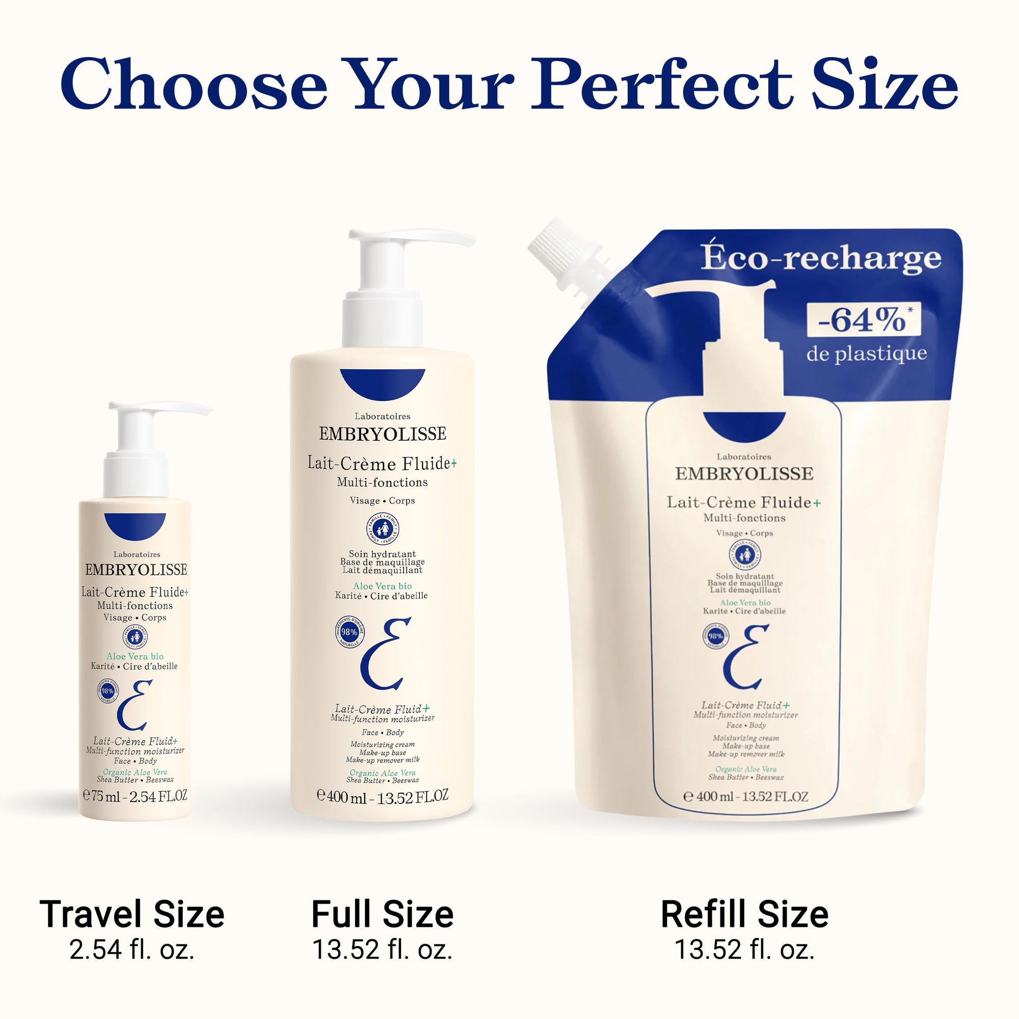 Embryolisse Multipurpose Moisturizing Cream - Hydrating, Makeup Remover &amp; Mask for Dry Skin, Fragrance-Free, 2.54 fl oz