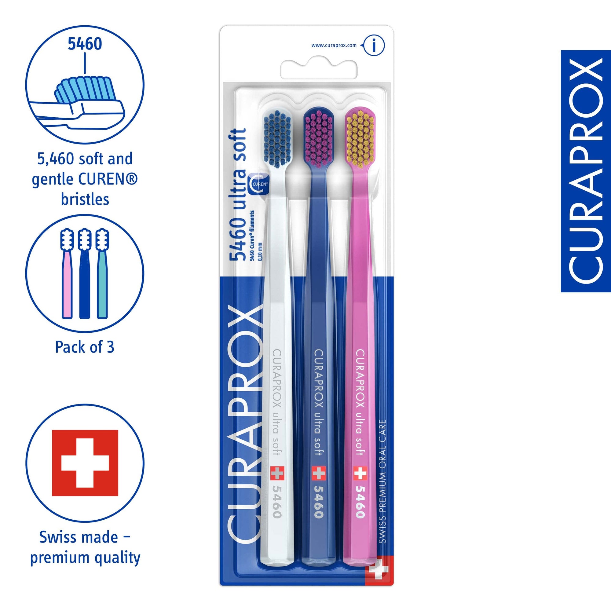 Curaprox 5460 Ultra Soft Manual Toothbrush for Sensitive Teeth and Gums - Gentle & Effective Plaque Removal - image 4