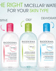 Bioderma Sebium H2O Cleansing Water for Combination/Oily Skin - 8.45 fl oz, Non-Comedogenic, No-Rinse Formula