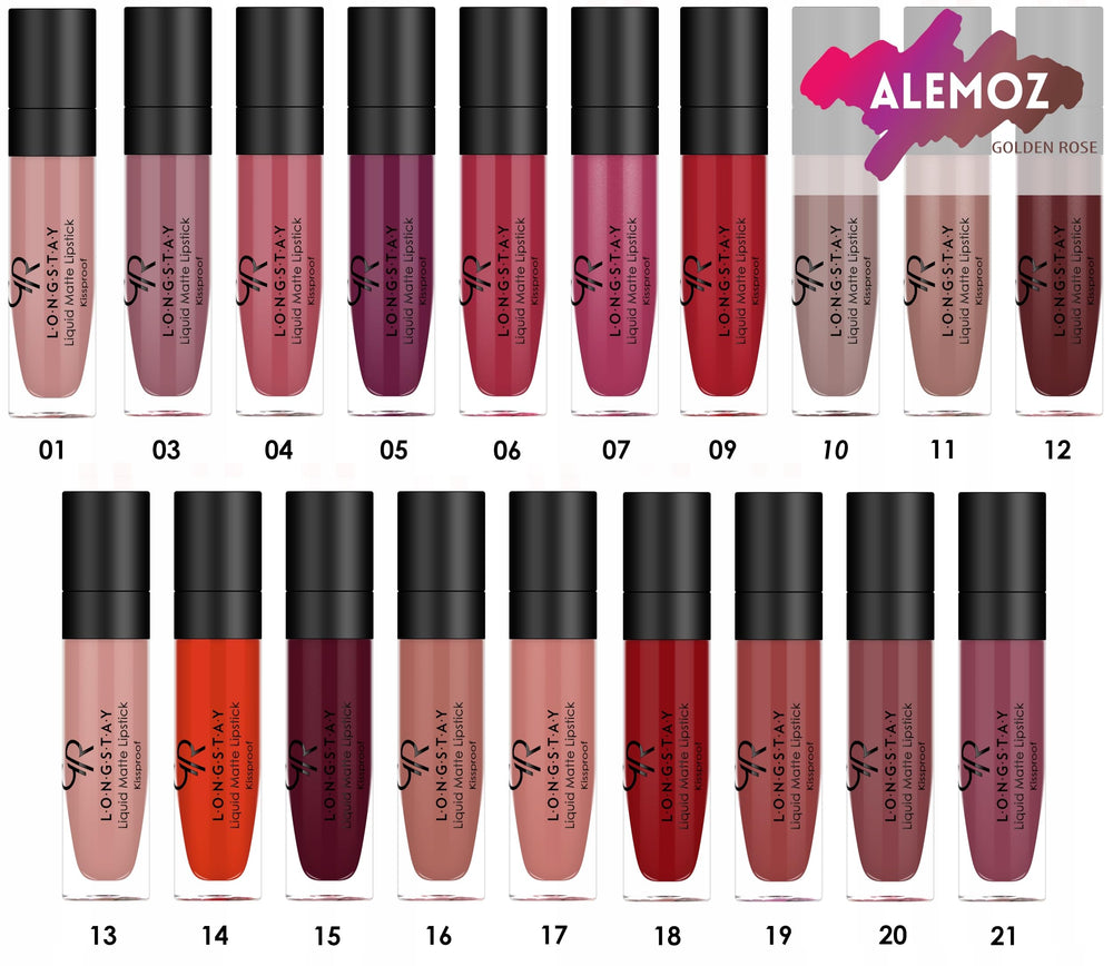 Golden Rose Matte Liquid Lipstick No:01 - Long-Lasting, Non-Drying, Comfortable Wear