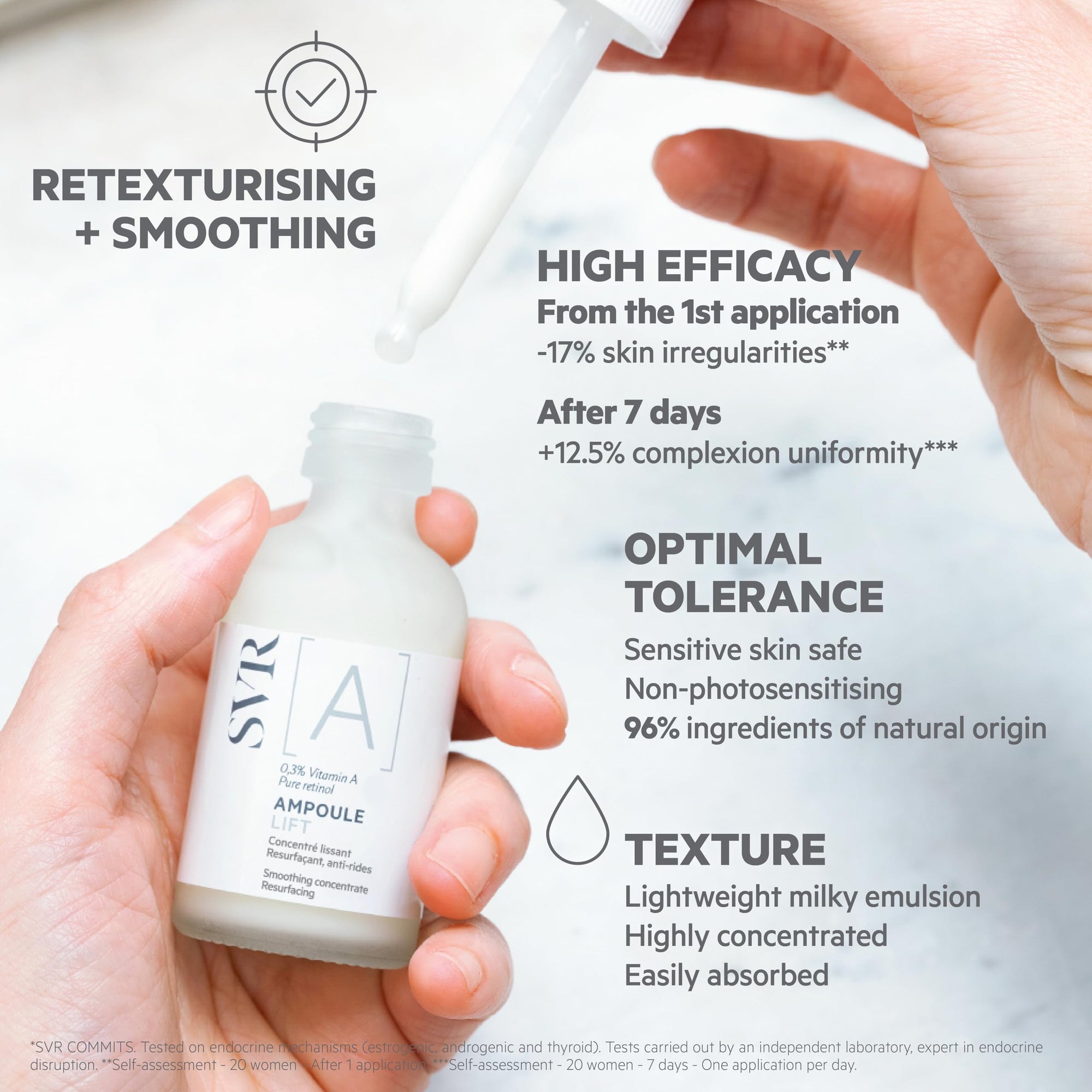 SVR A Ampoule Lift 30ml - Anti-Aging Serum with Retinol and Vitamin C for Hydrating and Smoothing Skin