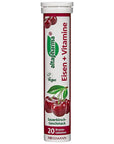 Altapharma Iron & Vitamins Supplement 20 Effervescent Tablets - Cherry Flavor | Vegan