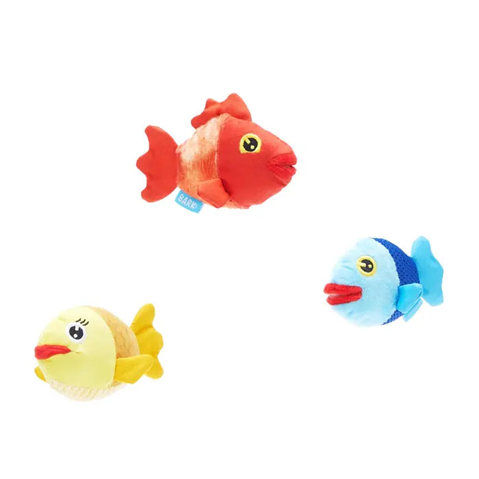Bark Groupers Plush Squeaky Fish Pet Toys 3-Pack