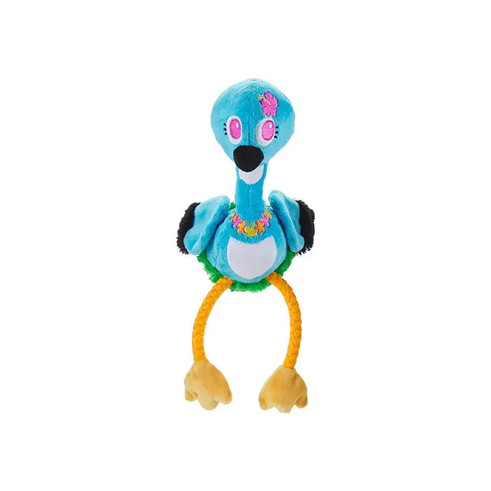 Bark Ani Squeaky Blue Plush Goose Dog Toy