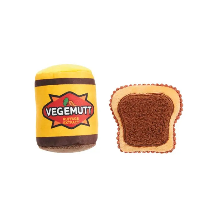 Bark Toast Squeaky Jam Bread Plush Dog Toy
