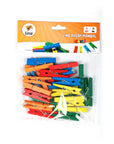 Lino Wooden Clips - Colorful 45mm Crafting Clips for Art Projects & Organization - Pack of 25