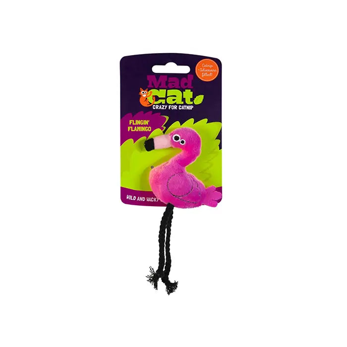Mad Cat Flingin Flamingo Catnip & Silvervine Cat Toy