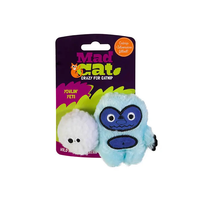 Mad Cat Yowlin Yeti Catnip and Silvervine Cat Toy 2-Pack