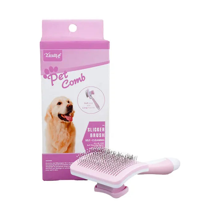Orijin Yingte Retractable Slicker Brush for Cats & Dogs Pink Small