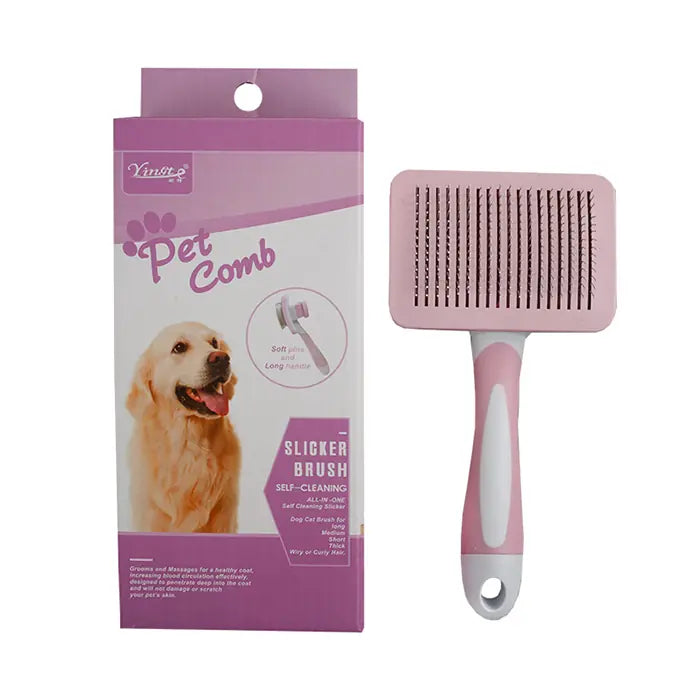 Orijin Yingte Retractable Slicker Brush for Cats & Dogs Pink Small