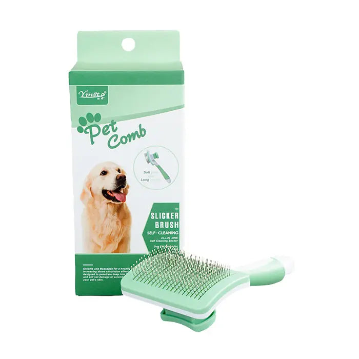Orijin Yingte Retractable Slicker Brush for Pets Small Green