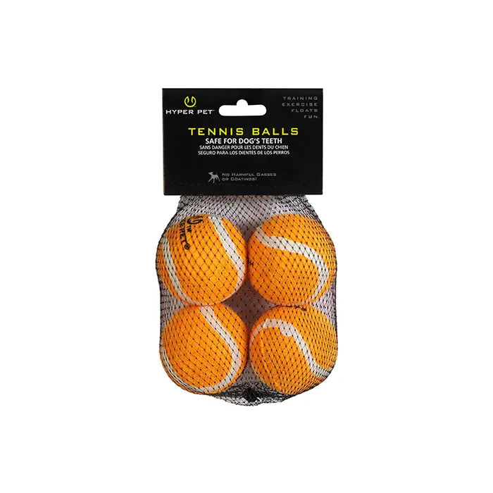 Hyper Pet Orange Tennis Balls Medium Size 4-Pack