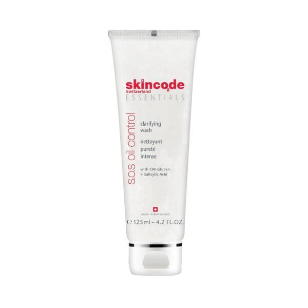 Skincode SOS Oil Control Clarifying Wash 125ml - Gentle Facial Cleanser with Salicylic Acid for Acne Control - Cleanser