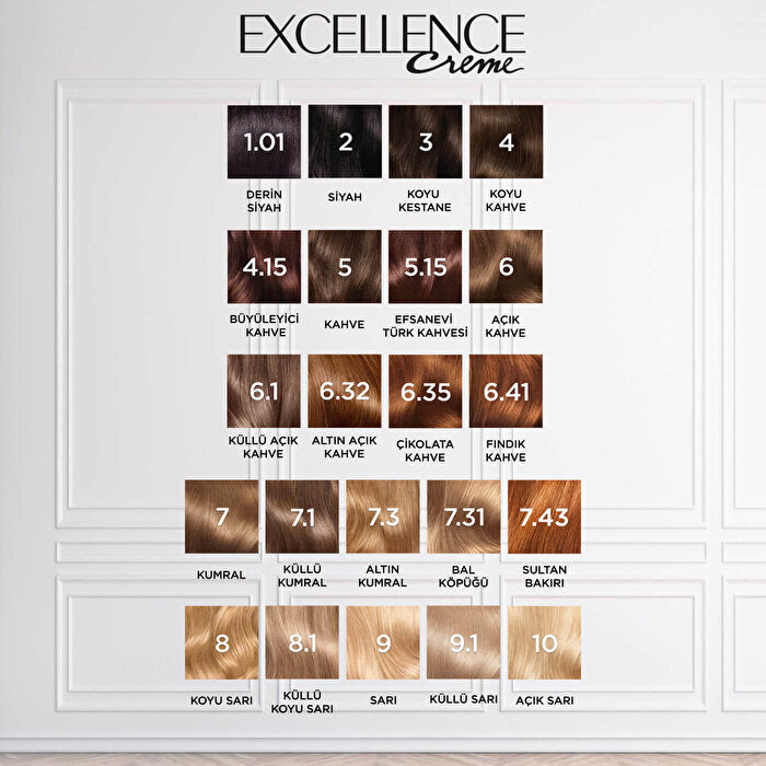 L&#39;Oreal Paris Excellence Crème Hair Color 6.35 Chocolate Brown - 100% Gray Coverage | Long-Lasting Color