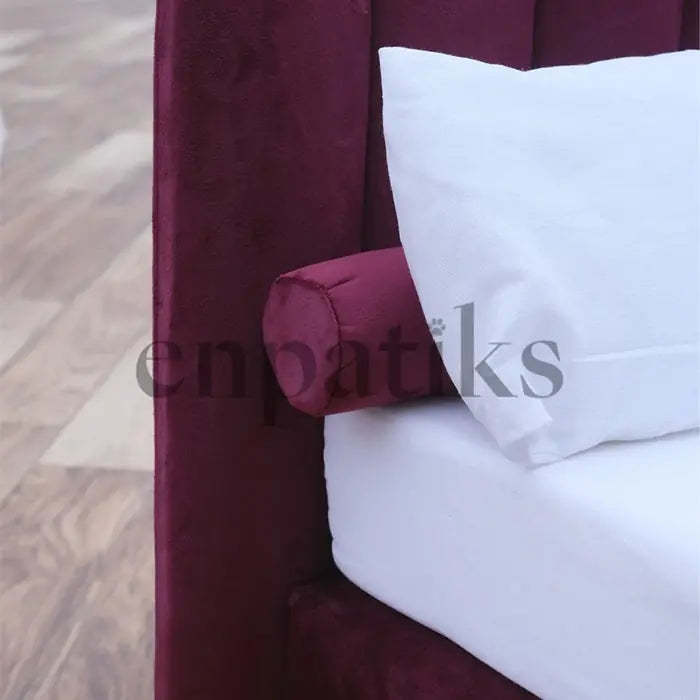 Lepus Luxe Base Pet Bed for Cats & Dogs Burgundy 73x71 cm