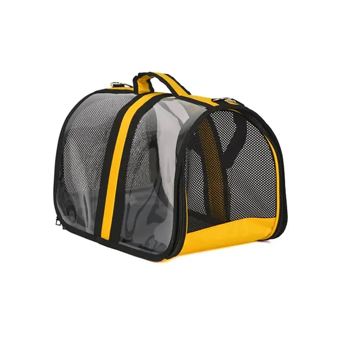 Bacco Milano Yellow Transparent Pet Carrier for Cats and Dogs