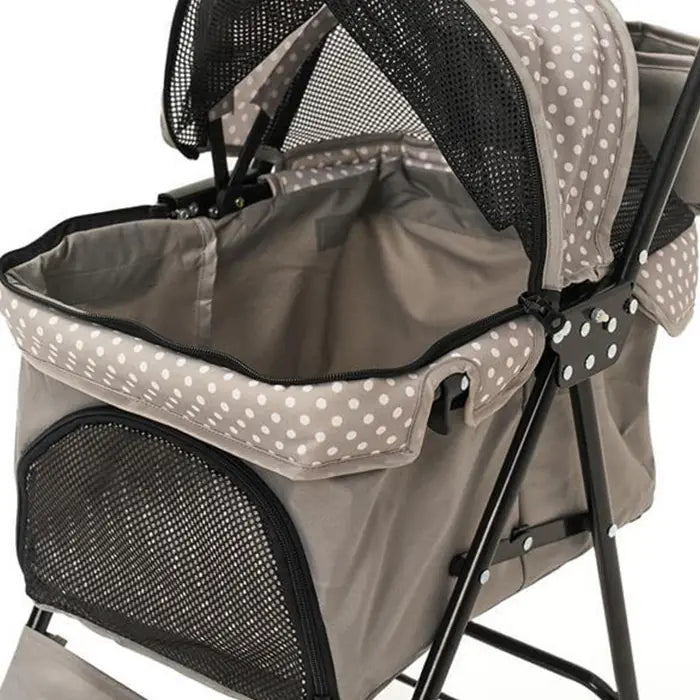 Zampa Perez Pet Stroller for Cats and Small Dogs Grey 42x63x89cm