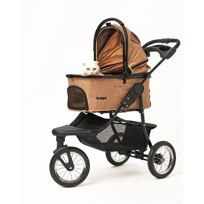 Zampa Melona Pet Stroller Khaki Folding Carrier 57x48x107cm