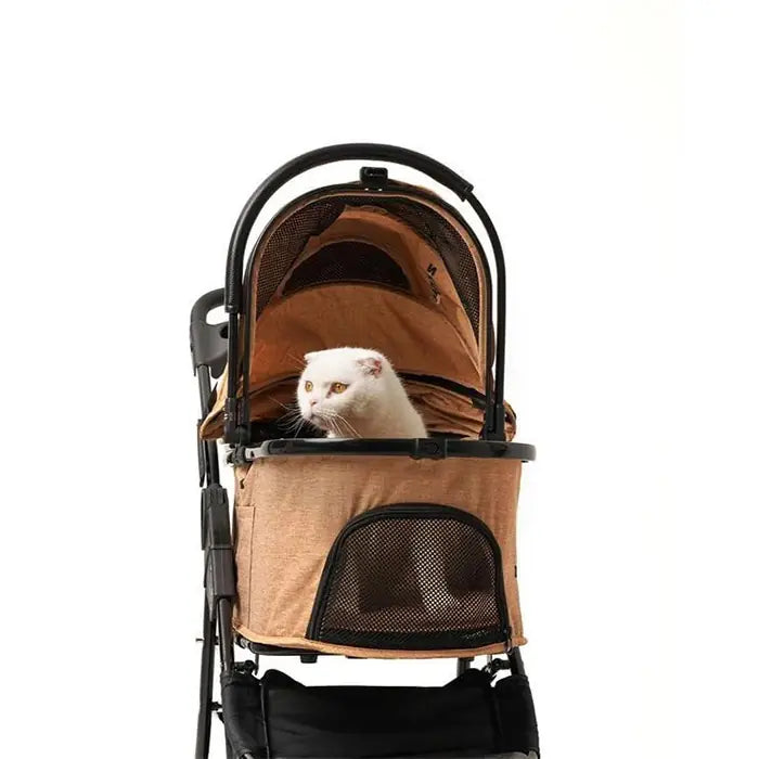 Zampa Melona Pet Stroller Khaki Folding Carrier 57x48x107cm