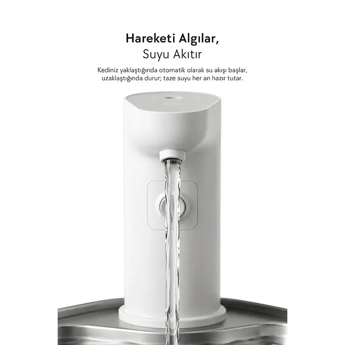 Zampa Square Battery Stainless Steel Automatic Water Fountain 2.8L