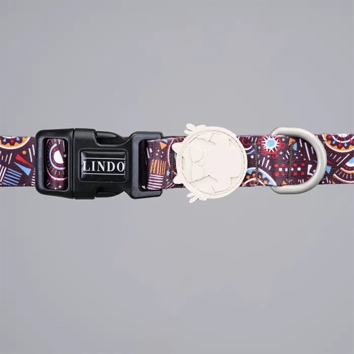 Lindo Dog Neck Collar with Playful Patterns, Small Size 30-44cm