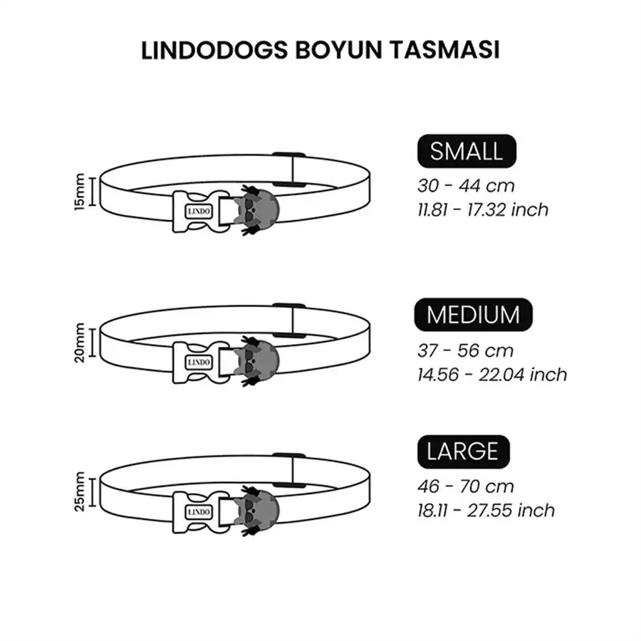 Lindo Dog Collar Small Adjustable Patterned Neck Strap 30-44cm
