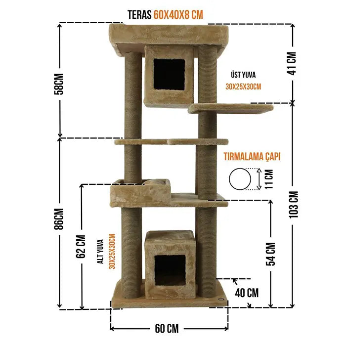 Lotus Pet Design Brussels Honey Cat Scratching Post 1 Unit