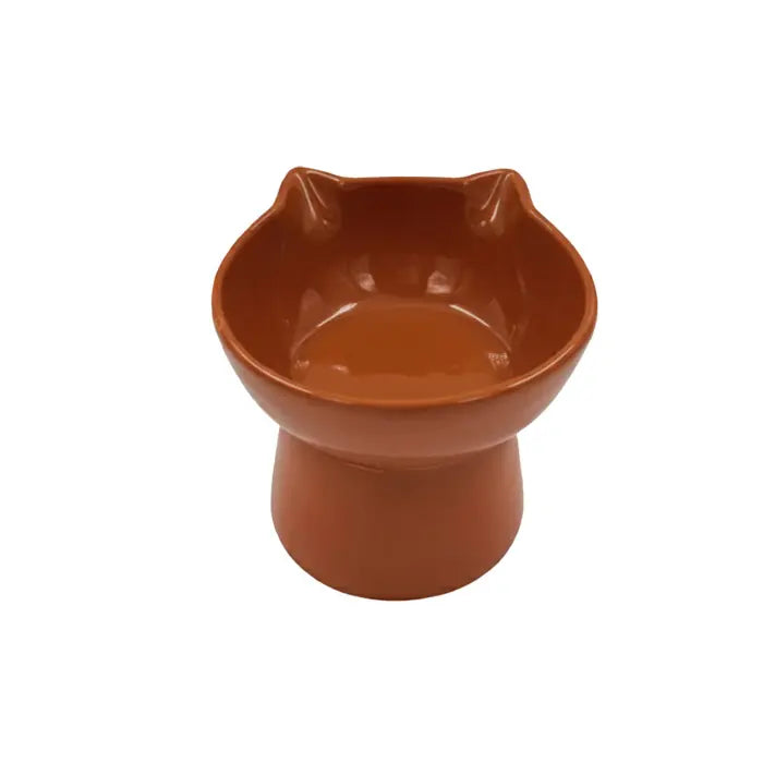 Sampaws Opaque Elevated Cat Figure Pet Food and Water Bowl