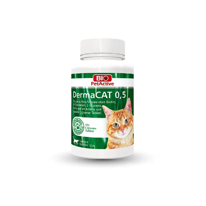 Bio PetActive DermaCAT Garlic & Yeast Tablets for Cats 150 Count