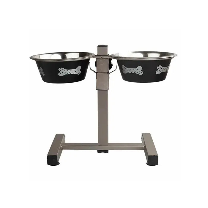 Oripet Addt2b Elevated Double Pet Food and Water Bowl 5 Qt