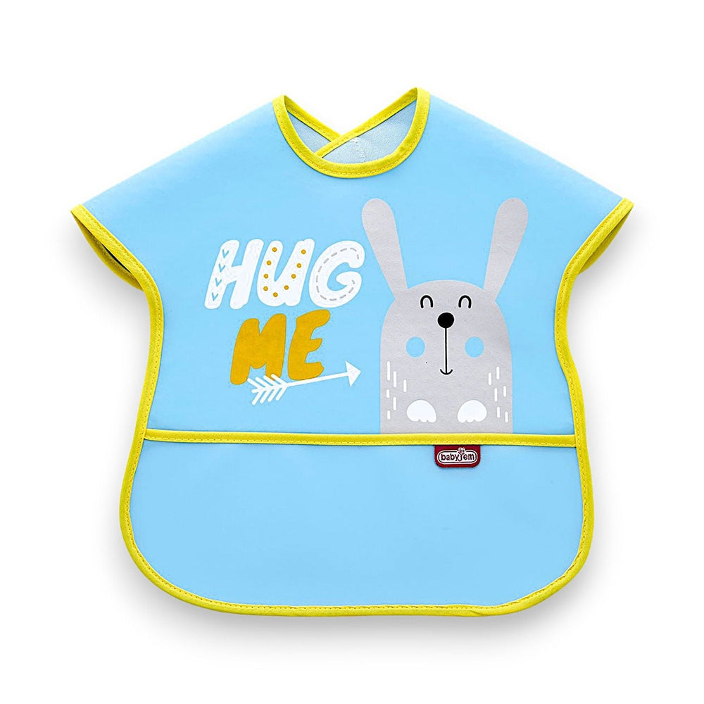 Babyjem Poly Oilcloth Feeding Bib Waterproof Protection Blue