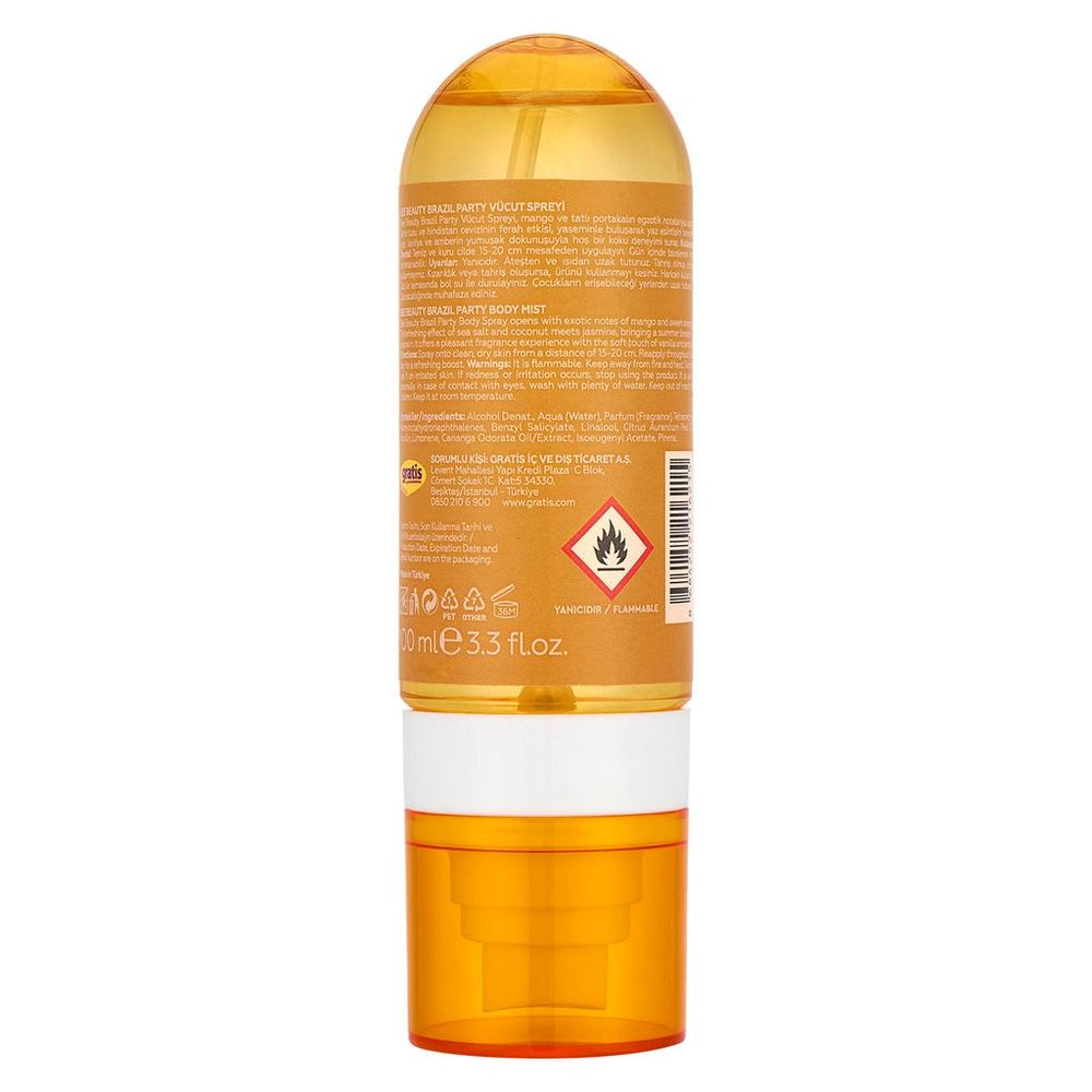 Bee Beauty Brazil Party Body Spray for Refreshing Scent 100 ml