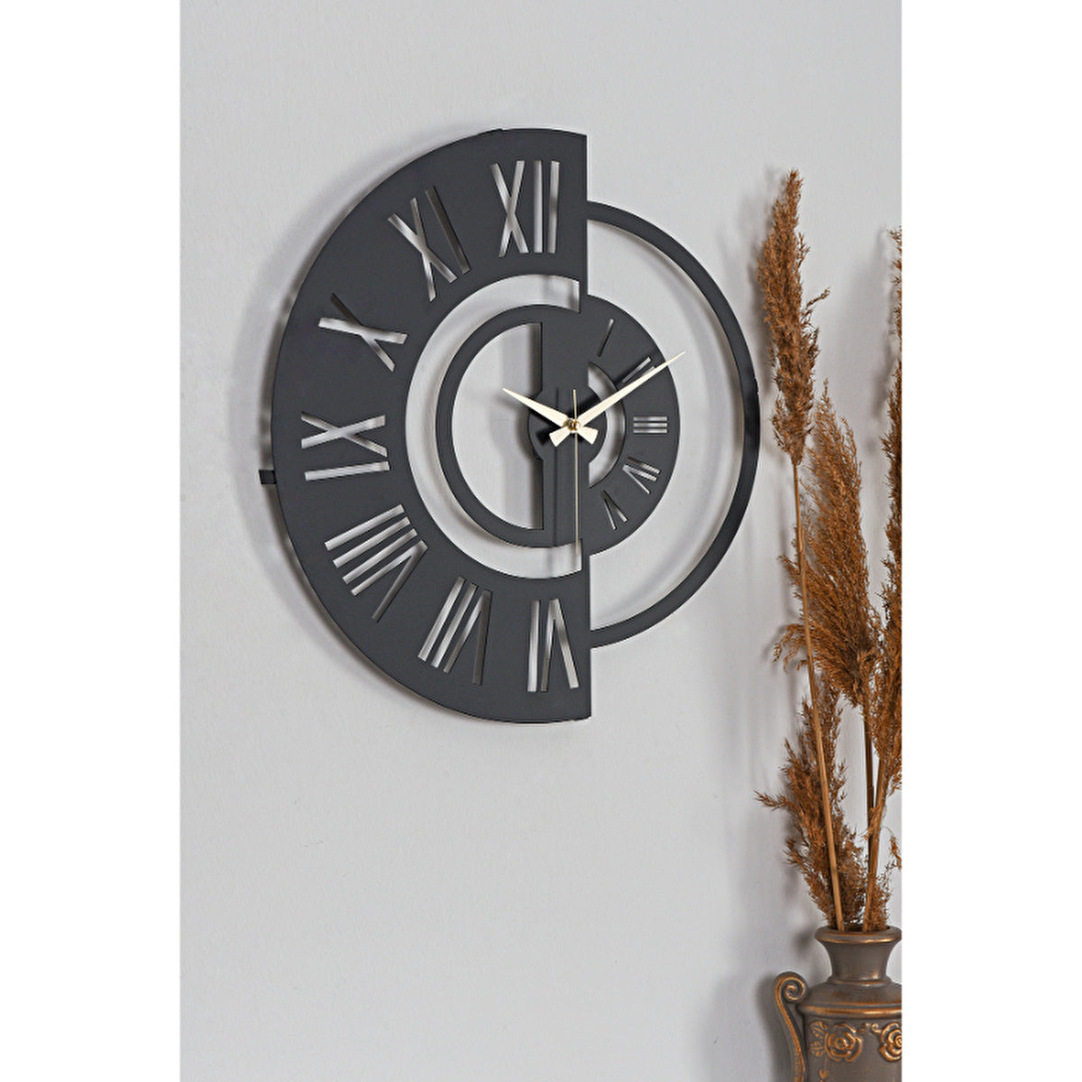 Muyika Black Metal Wall Clock 20x20 Inches - Silent Mechanism | MDS-50 - Image #2