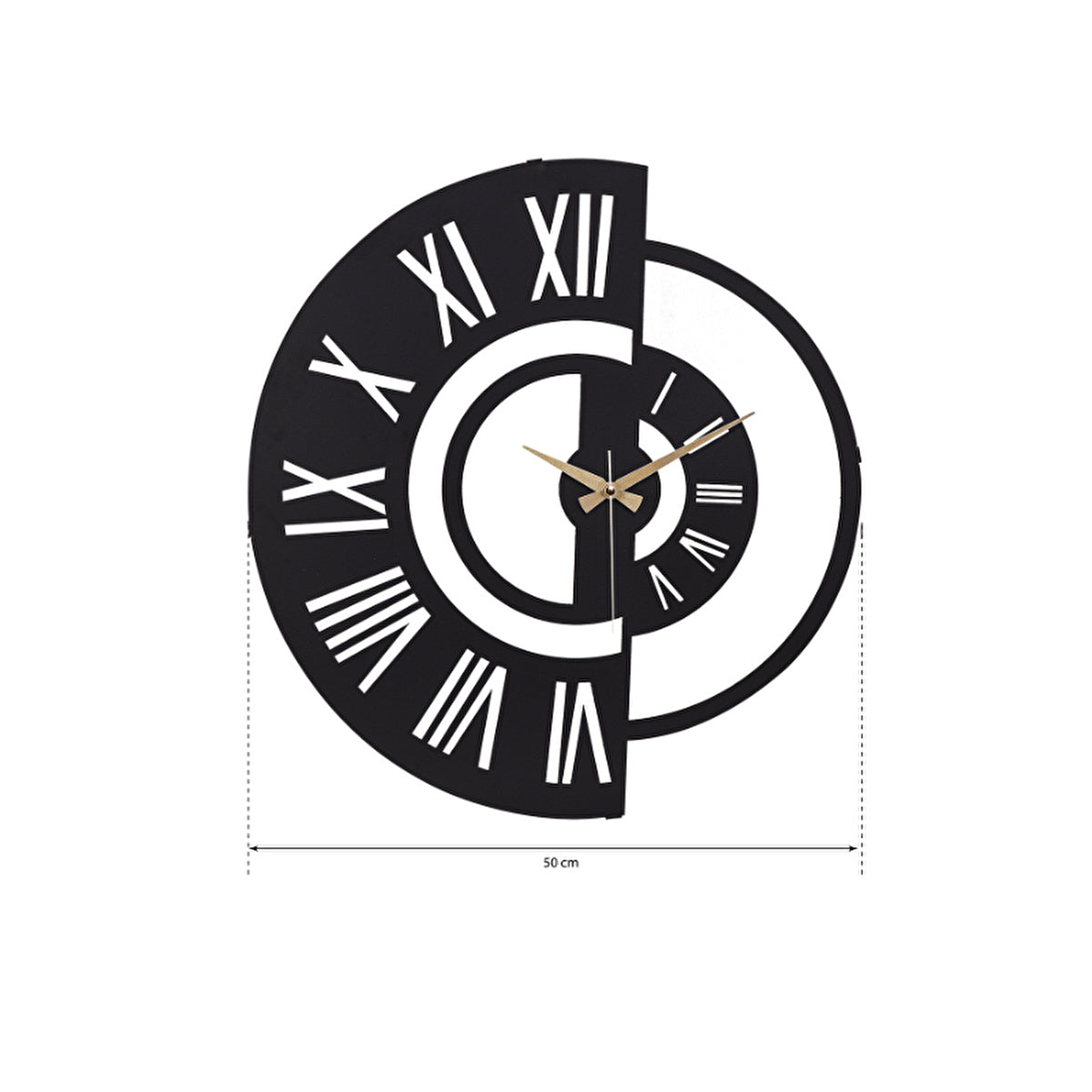 Muyika Black Metal Wall Clock 20x20 Inches - Silent Mechanism | MDS-50 - Image #5