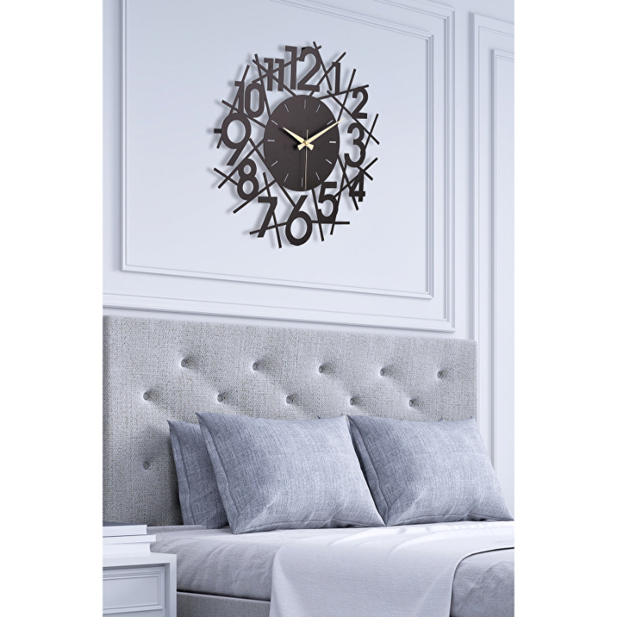 Muyika Linear Black Metal Wall Clock 16" x 16" | Elegant Design - Image #4