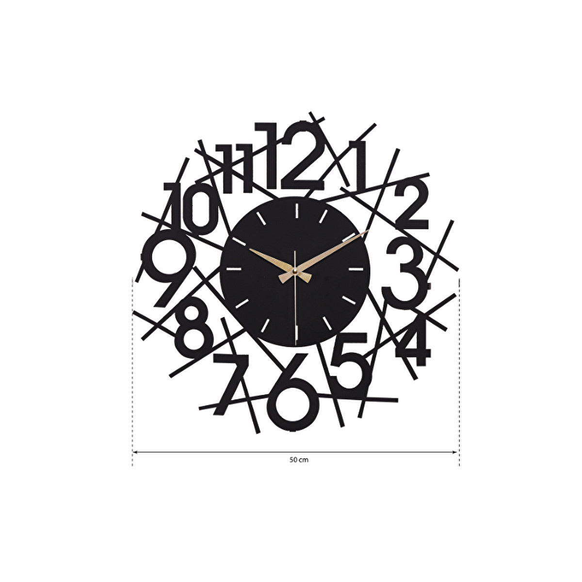 Muyika Linear Black Metal Wall Clock 16" x 16" | Elegant Design - Image #6