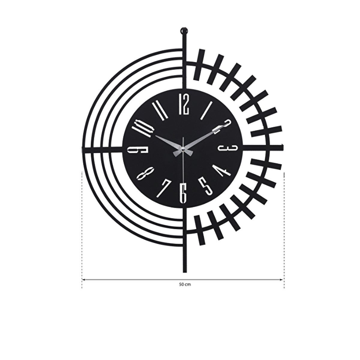 Muyika Dubai Black Metal Wall Clock 20 x 20 In - Silent Mechanism | Modern Design - Image #4